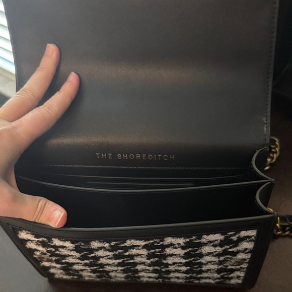 Kurt Geiger Black and White Houndstooth Crossbody Bag - Picture 2 of 5